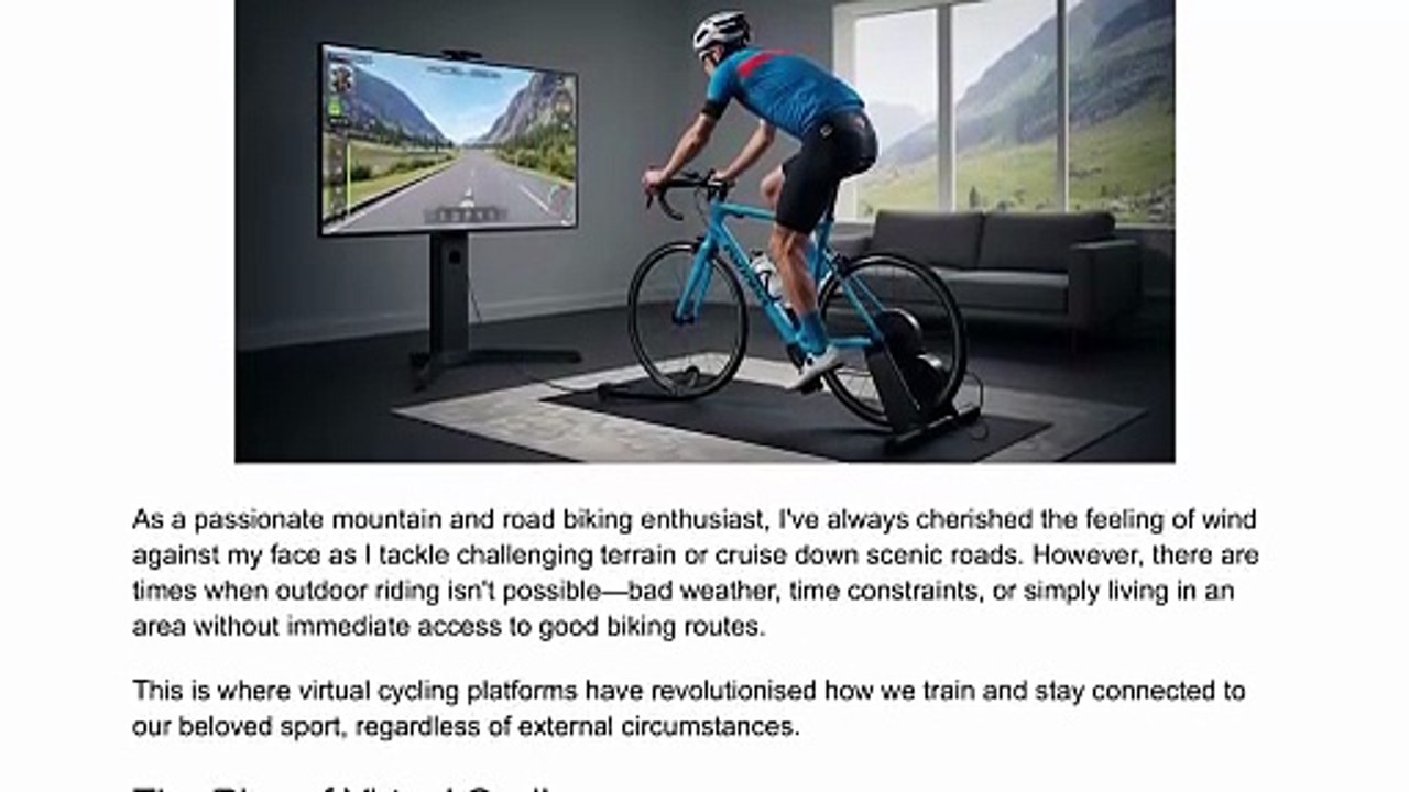 Virtual Cycling Platforms - Training in the Digital Age | Niall O'Riordan UBS