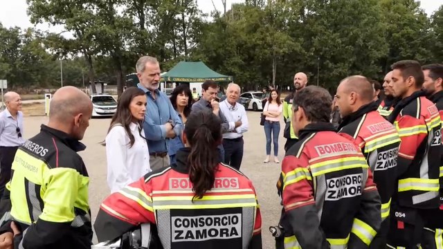 Los reyes visitan las zonas afectadas por los incendios en Zamora
