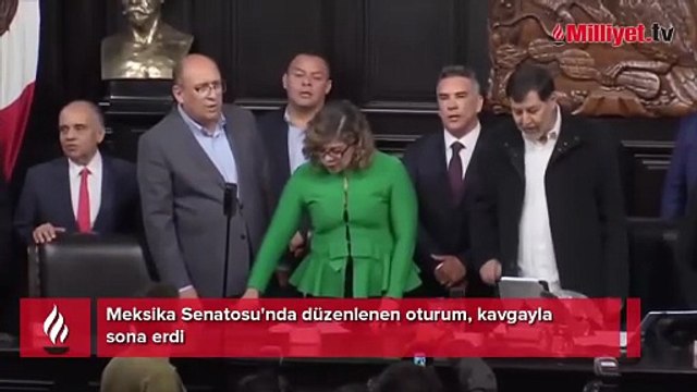 Siyasette gerilim tavan yaptı: Meksika Senatosu'nda yumruklar konuştu!