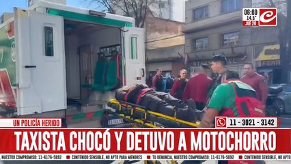 Taxista chocó y detuvo a motochorros que escapaban con millones de pesos