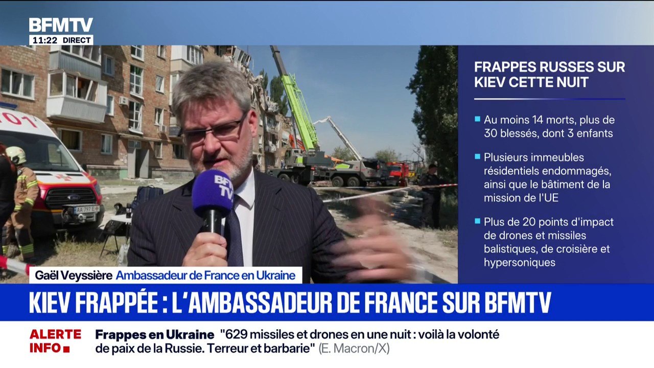Frappes russes sur Kiev: "À l'intérieur du bâtiment de l'UE, à cause de l'effet de souffle, il y a des dégâts", indique l'ambassadeur de France en Ukraine