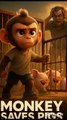 😭poor monkey save pigs #ai #monkey #shorts