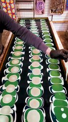 Turquoise Bouquet Pattern Created via Water Marbling