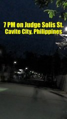 7 PM on Judge Solis Street in Cavite City in the Philippines