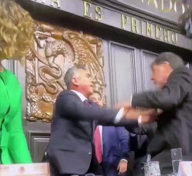 Senadores mexicanos se enfrentan a golpes en cierre de sesión legislativa