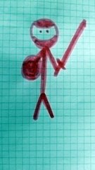 Ninja rosa guerriero disegno