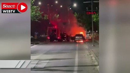 Elazığ, otomobil alev alev yandı