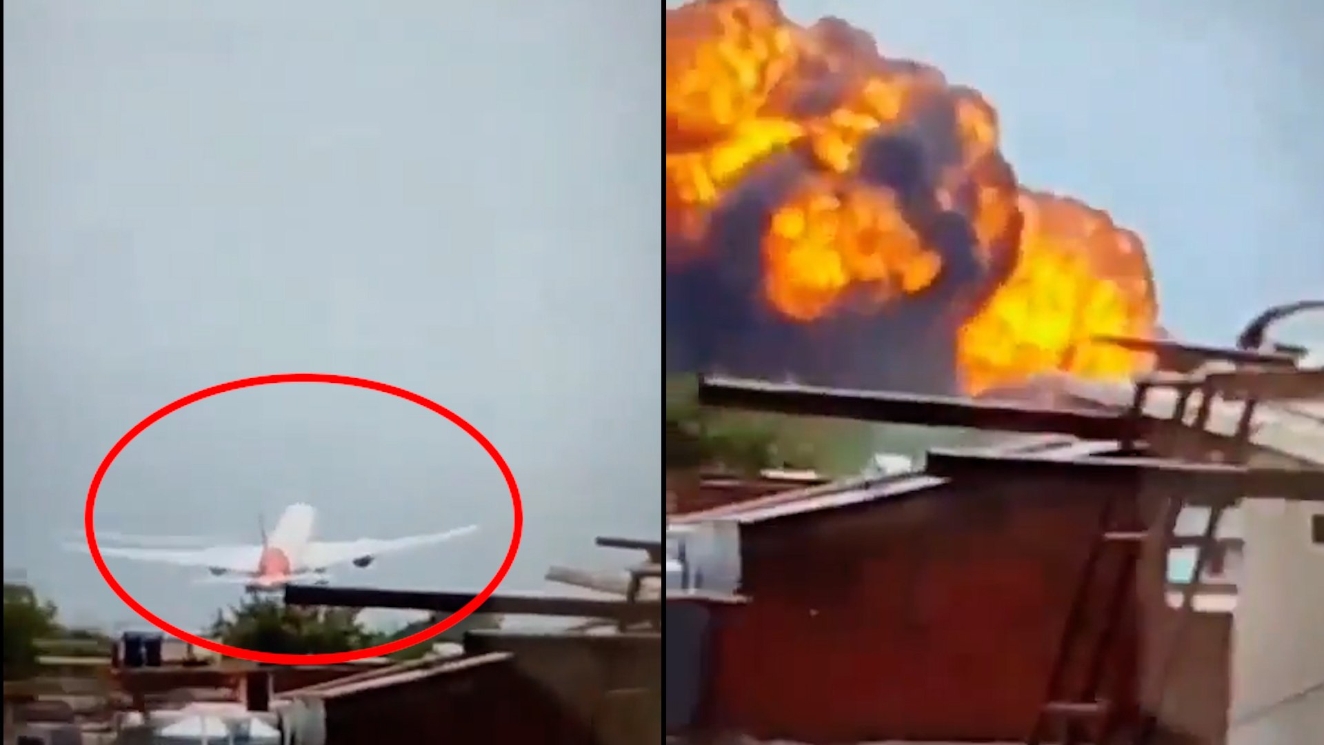 Momento en el que un avión de Air India se estrella y explota con 244 personas con destino Londres