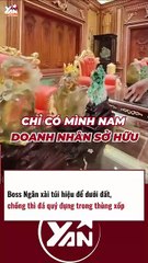 Boss Ngân để đồ hiệu dưới đất, còn chồng để đá quý trong thùng xốp