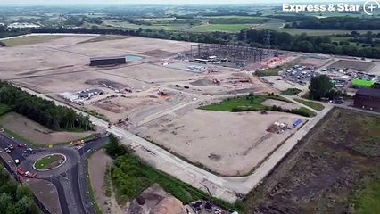 Fresh footage over the former Rugeley Power Station site, which is planned for housing and a new all-through school.