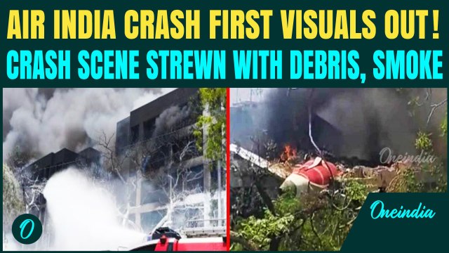 Ahmedabad Air India Plane Crash FIRST Visuals OUT: 242 Onboard, Disturbing Footage of Crash Scene