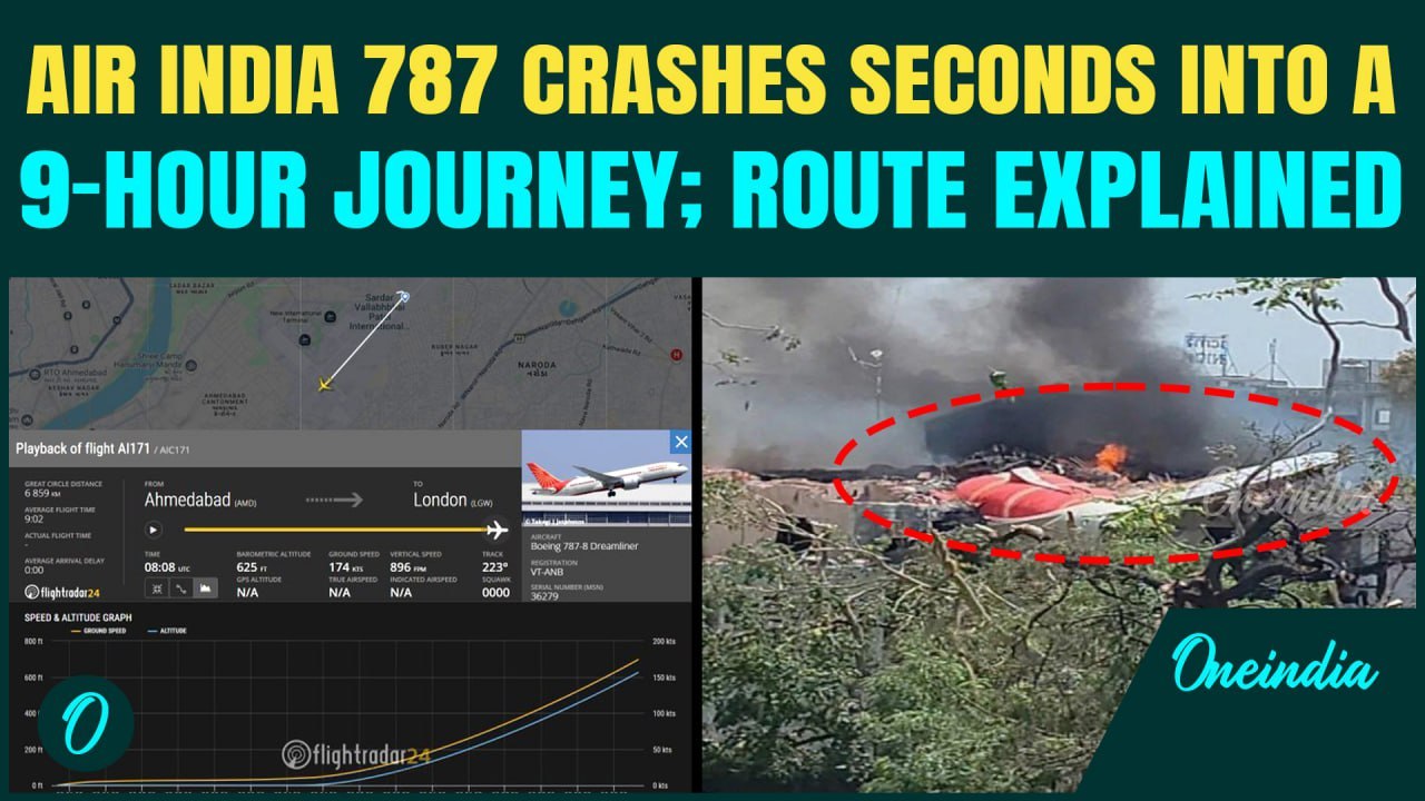 Ahmedabad Plane Crash: Flight to London With 242 People Crashes Seconds Into 9-Hour, 6,849-KM Route