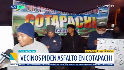 En medio de bloqueos de evistas, vecinos de Cotapachi cortan la ruta al occidente exigiendo asfalto