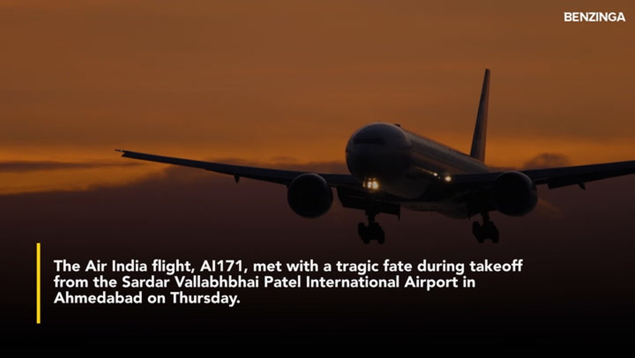 Boeing Dreamliner Carrying Over 200 Passengers Crashes Shortly After Takeoff Near India's Ahmedabad- BA Stock Falls Over 7% In Thursday Pre-Market