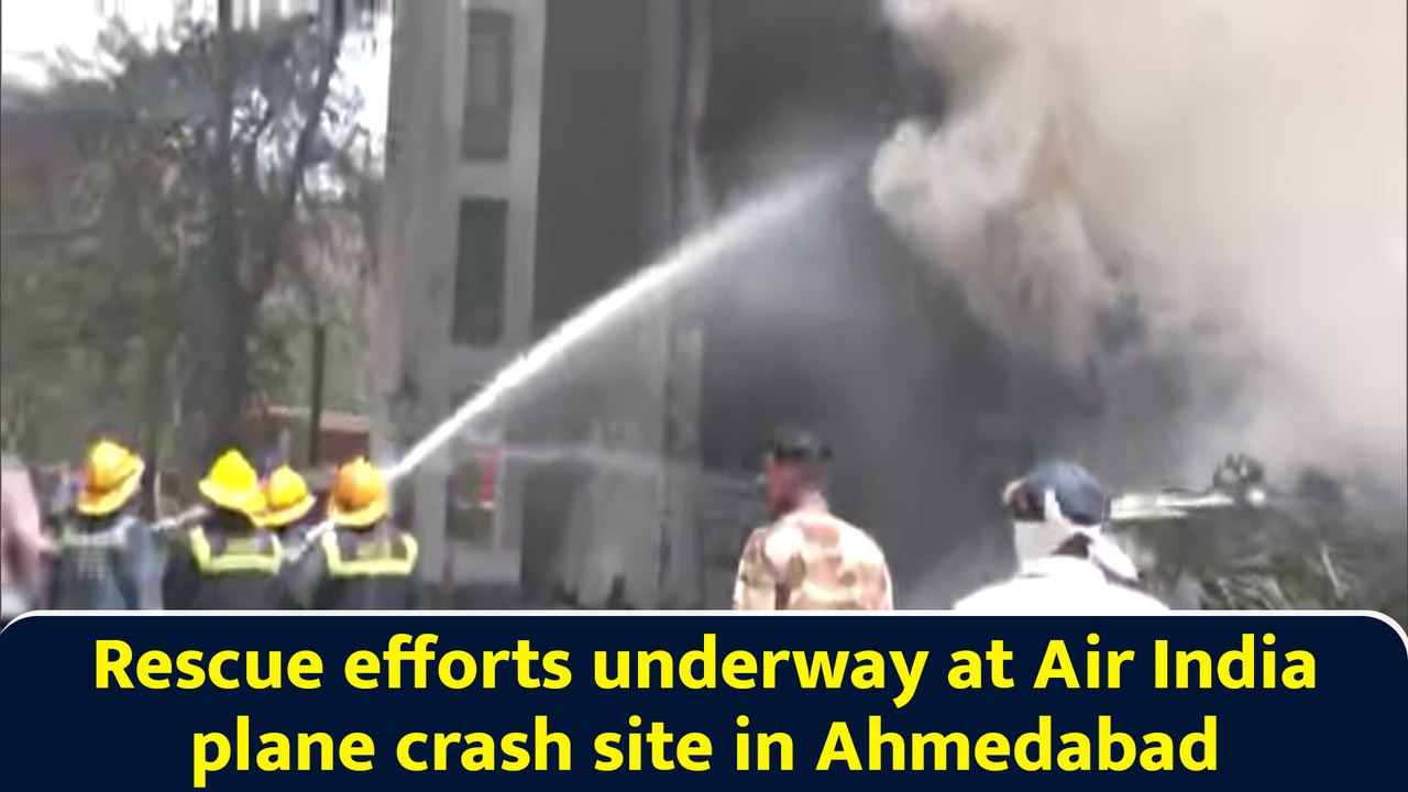 Rescue efforts underway at Air India plane crash site in Ahmedabad