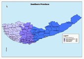 (Sri Lanka) Map of Southern Province. Peta Provinsi Selatan. Southern Province Map. දකුණු පළාතේ සිතියම. தெற்கு மாகாணத்தின் வரைபடம். Carte de la province du Sud. Mapa da Província do Sul. Mapa de la Provincia del Sur. Kaart van de Zuidelijke Provincie