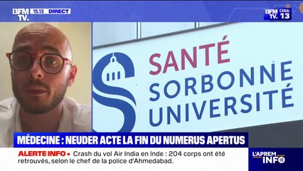 Fin du numerus apertus: "C'est une première mesure pour pouvoir permettre la formation de plus de médecins", estime Bastien Bailleul, président du syndicat des internes en médecine générale