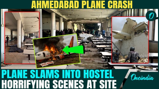 DISTURBING VIDEOS: Air India Plane CRASHES on a Hostel | Screams, Fire & Chaos in Ahmedabad