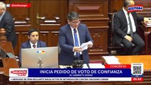 Inicia pedido de voto de confianza: Eduardo Arana expone ante el Congreso de la República