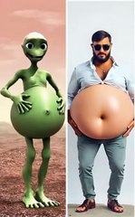 Dame Tu Cosita Green Alien Popoy & Indian Man Arman Tummy Turn Into 😱 #shorts #dametucosita
