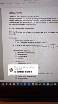 Correction du Sujet Bac de Maths Centres Étrangers Jour 1 2025 tombé le 12/06/25#bac #bac2025 #corrige #correction #geometrie #produitscalaire #droite #plans