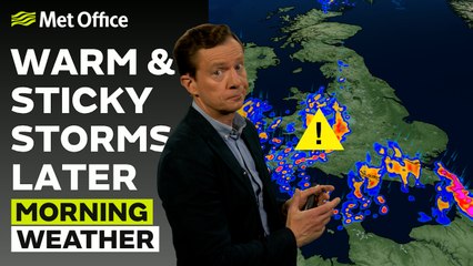 Met Office Morning Weather Forecast 13/06/2025 - Bright start with showers in west