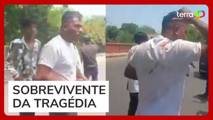Vídeo mostra homem que teria sobrevivido à queda de avião deixando local do acidente na Índia