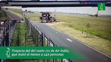 Trayecto del del vuelo 171 de Air India,  que mató al menos a 246 personas
