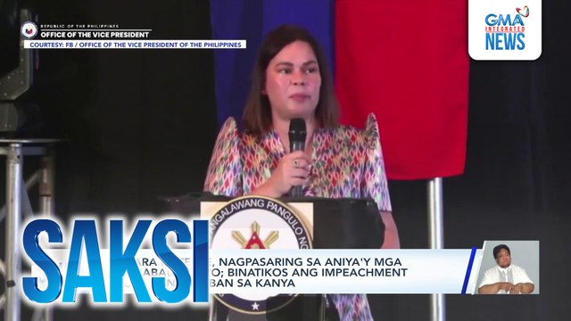 VP Sara Duterte, nagpasaring sa aniya'y mga nagbabalat-kayo; binatikos ang impeachment proceedings laban sa kanya | Saksi