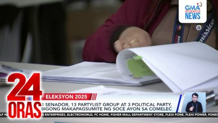3 senador, 13 partylist group at 3 political party, bigong makapagsumite ng SOCE ayon sa COMELEC | 24 Oras