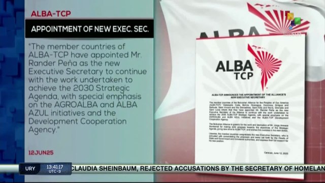 ALBA-TCP has appointed Rander Peña as its new executive secretary