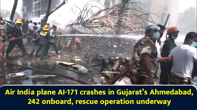 Air India plane AI-171 crashes in Gujarat’s Ahmedabad, 242 onboard, rescue operation underway