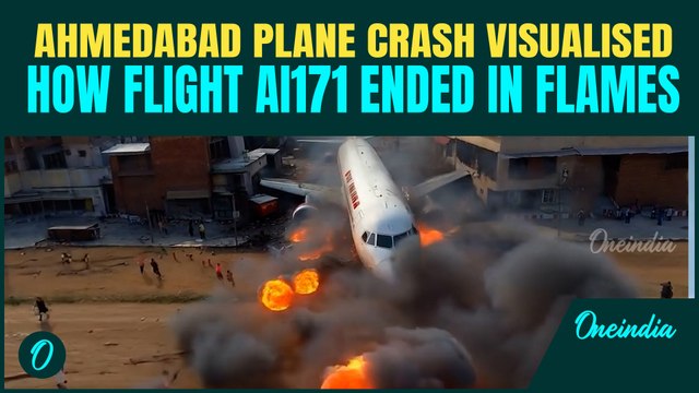 AI171 CRASH VISUALISED: How Ahmedabad-Gatwick Air India Flight AI171 Crashed Seconds After Takeoff