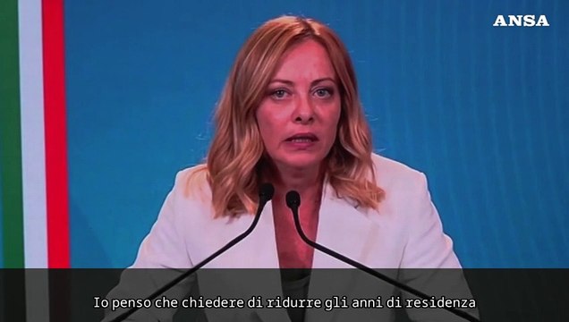 Meloni: Quesito cittadinanza una sciocchezza, legge non va cambiata