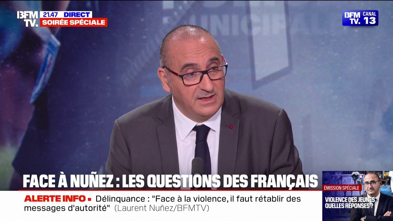 Violence des jeunes: "À tous les niveaux, il faut réinstaller des messages d'autorité (...) il ne faut pas tout attendre de la police", affirme Laurent Nuñez, préfet de police de Paris