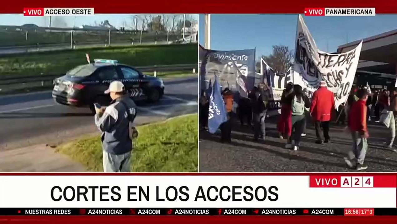 A24.com - 🔴CORTES EN LOS ACCESOS： MOVILIZACIONES A FAVOR DE CRISTINA KIRCHNER  ...