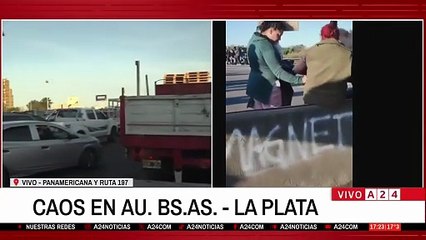 A24.com - 🔴CAOS EN AU. - LA PLATA： SIGUEN LAS MANIFESTACIONES A FAVOR DE CRISTI...