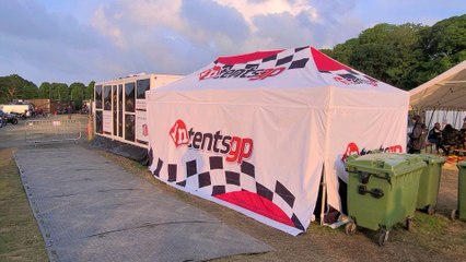 Tents for TT Racing on the Isle of Man in Douglas  UK