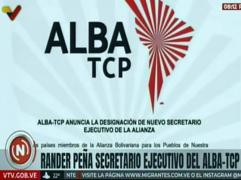 ALBA-TCP anuncia designación de Rander Peña como nuevo secretario ejecutivo de la alianza
