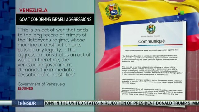 Venezuelan government condemns recent Israeli aggression against Iran