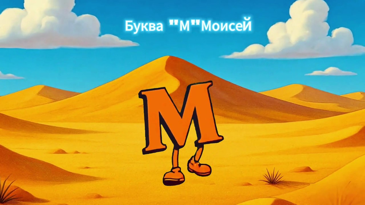 Азбука - алфавит - букварь для детей, библейская азбука, Буква М, Моисей