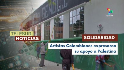Estudiantes colombianos realizaron un mural contra el Genocidio en Gaza