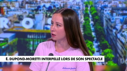 Alice Cordier défend l’utilité de son action coup de poing lors d’un spectacle d’E. Dupont-Moretti