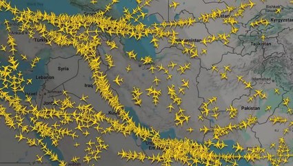 Moment scores of planes divert across Middle East as Israel launch strike on Iran