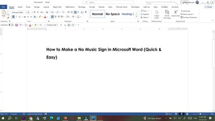 How to Make a No Music Sign in Microsoft Word (Quick & Easy)