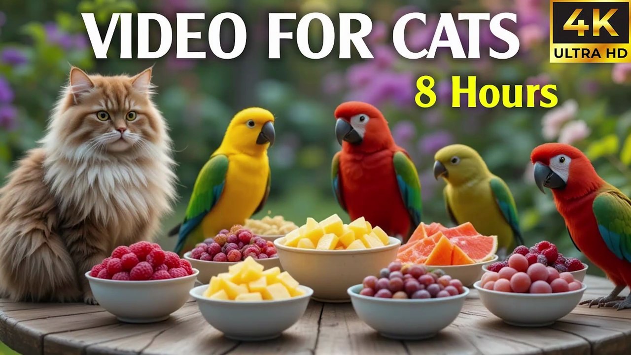 Video for Cats to Watch Bird - Real Birds on the Screen Relaxing Video for Cats to Enjoy