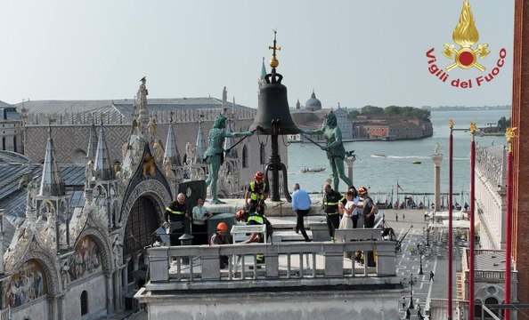 Venezia, esercitazione dei Vigili del fuoco sulla Torre dell’Orologio (12.06.25)
