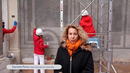 Tornano a splendere le decorazioni della facciata della Chiesa dei Santi Achilleo e Nereo: i restauratori raccontano l'intervento