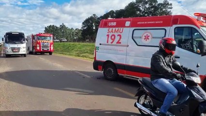 Homem quebra a perna após colisão  na marginal da rodovia BR-277