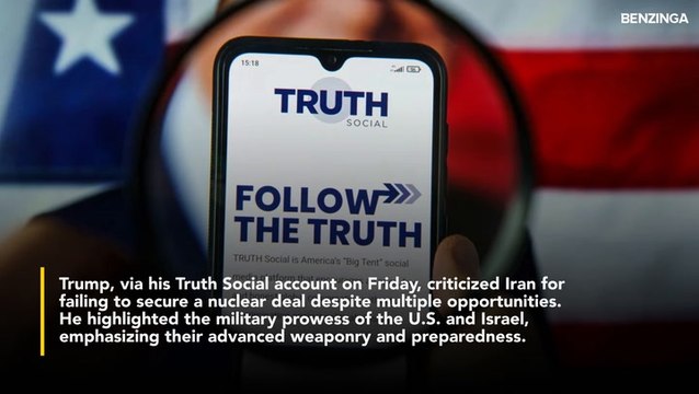 Trump Issues Stark Warning To Iran To 'Make A Deal' After Israel's Strikes On Nuclear Sites- 'Just Do It Before It's Too Late'